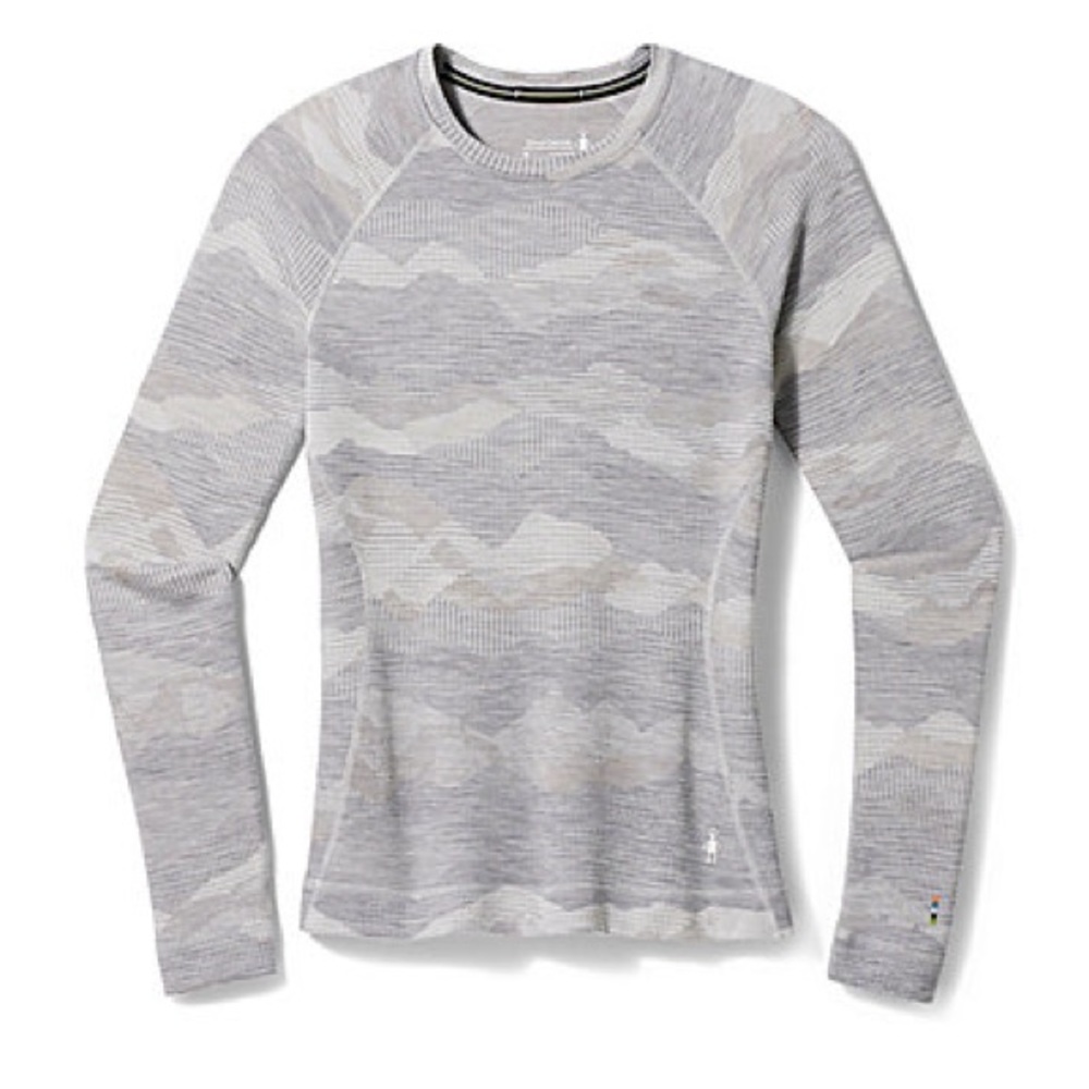 Smartwool classic merino wool thermal crew in grey mountainscape 1X NWT